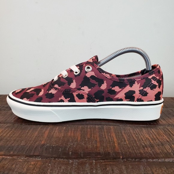 Vans Authentic ComfyCush Skate Shoes Womens 6 Pink Purple Leopard Print - Picture 6 of 12
